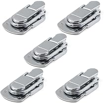 Lot De 4 Fermetures à Cliquet 90° En Acier Inoxydable - Avec 16 Vis - Pour Valises, Caisses, Armoires, Boîtes à Outils - Verrous Sécurisés Angle Droit