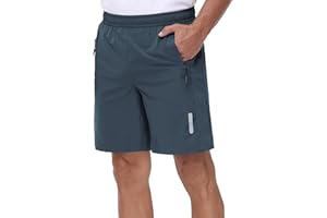 Rvinroo Sport Shorts Herren Schnelltrocknende Training Herren Gym Bodybuilding lässige Shorts Basketball Atmungsaktive Laufshorts mit Reißverschlusstasche