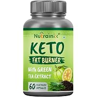 Nutrainix Keto Fat Burner with Garcinia Cambogia Fruit & Green Tea Extract for Weight Management - 60 Vegetarian…
