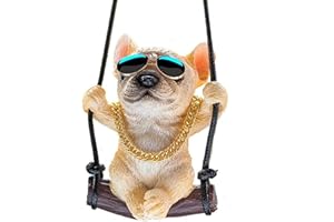 BRIOTA Cute Swinging Pug Car Pendant, Adorable Bulldog Car Mirror Hanging Accessories, Resin Car Decoration Dog, Pendant Charm for Car Decorations, Funny Car Accessories for Family and Friends Gift
