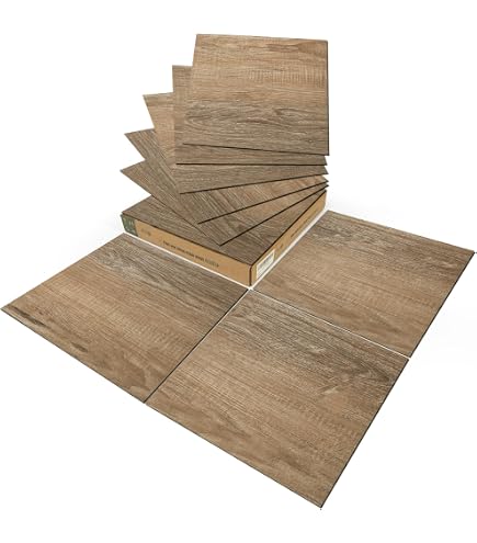 DIVCHI Selbstklebende Vinyl-Fliesen, 30,5x30,5 Cm, Marmor-Effekt Schwarz - Für Boden & Wände