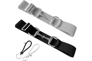 Huaerle 1.5-inch Elastic Equestrian Belt with Bit Buckle and Leather Key Strap,Equestrian Elastic Belt, Equestrian Surcingle Buckle Belt, Equestrian Belts, Equestrian Riding Belt