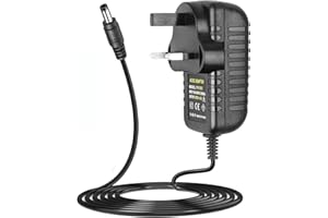 LETAOXING 12V 2A Power Supply UK, 6.6FT Cord AC 100-240V to DC 12V 24W Adapter Universal Driver Transformer for LED Strip Lights/Router/DVR/NVR/IP/CCTV Camera