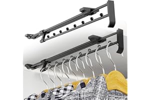ARESVRGO 2 Pack Perchero Extraible Armario 25CM,Pantalonero Extraible Ajustable Ahorra Espacio de Almacenamiento,Adecuado para Organizar Ropa y Pantalones en Armarios y áReas de Almacenamiento (25CM)