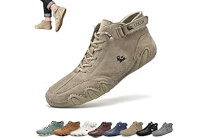 Overhil1s Stivali Alti in Pelle Scamosciata Fatti A Mano Italiani, Beck Scarpe Uomo Impermeabili, All'aperto Antiscivolo Leggeri Traspiranti Tutte Le Stagioni Scarpe Casual Uomo, Stivali Chukka