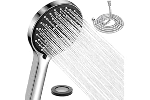 GLOSKIN Soffione Doccia Con Tubo,Doccetta per Doccia, 5 Modalità di Spruzzo, Soffione Doccia Alta Pressione, Filtro a Filo da Bagno, Doccia Interno Doccia