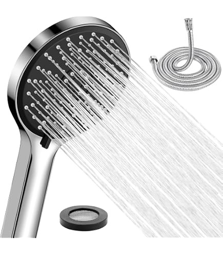 Soffione doccia con filtro a risparmio idrico, soffione anticalcare ad alta pressione, 5 tipi di getto, bianco | Leroy Merlin