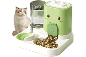 JADYON Automatischer Futterspender für Katzen/Hunde, Futterautomat Katze, 2-In-1 Automatischer Katzenfutter, 0.8l Wasser + 1.8l Katzen Futterautomat für Kleine Hunde, Katz-en