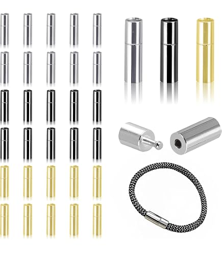 5 Chiusure Magnetiche Rettangolari 25x10 Mm Per Bracciali In Pelle – Lega, Colore Nero, Fai Da Te