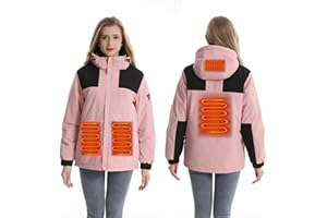 Monave Chaqueta Calefactable Mujer Chaqueta de Plumas Calefactable con 4 Grandes áreas de Elementos Calefactores de Grafeno Chaleco Calefactable (excluyendo la fuente de alimentación móvil)