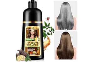 FSLHCY Hair Dye Shampoo 3 en 1, 500ML Champu Tinte Canas para el cabello, Coloración del cabello, Color de larga duración para hombres y mujeres (Marrón oscuro)