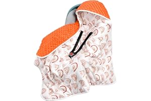 Aolso Couverture de Bébé, Ensemble Couverture d'emmaillotage et Bonnet tricoté, Utilisable sur Le siège Auto, de la Poussette Toutes Saisons, Chanceliere Cosy Universelle