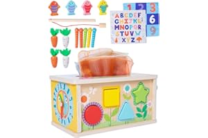 Pangbaylov Baby Toys 6–12 Months,Sensory Montessori Toys for 1 2 3 Year old,8 in 1 Wooden Tissue Box Toy,Toddlers Educational Sorting Toy,Baby Early Education Fine Motor Skills,Gift for Toddlers