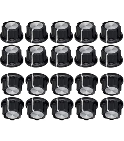 Sourcing Map 10 Stück Potentiometer Drehknöpfe - 6mm Schaftloch, Schwarz