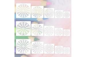 AHQIZFX 15 Stk Mandala Schablone,Mandala Dotting Malvorlagen Schablonen,Mandala Malschablonen,Wiederverwendbare Laserschnitt Malschablone,3/4/5/6/8 Zoll Punkt Malerei Schablonen Vorlag,für DIY Handwerk Malen