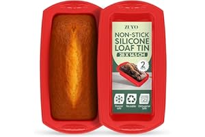 Zuvo - Silicone Loaf Tins (2 Pack) – 2lb Non-Stick Bread Tins for Baking,Bread Pans for Cakes, Banana Bread, Meatloaf – Oven, Freezer, Microwave & Dishwasher Safe, Black