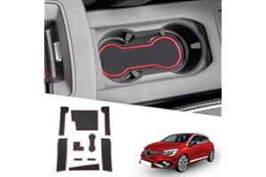 Ruiya Compatible avec 2020-2024 Renault Clio 5(Frein Électronique) Tapis de Console Centrale en Caoutchouc,Tapis pour Porte-gobelet Accoudoir Couture de Porte Tapis Intérieure Clio 5 Accessoire