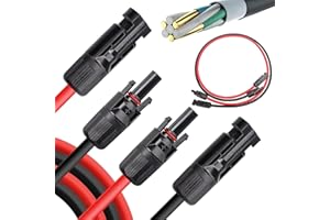 Coomoors Solarkabel Verlängerung 6mm² 2 x1m(1m rot+1m schwarz) Solarkabel Profi Solarkabel für Solarpanels für Photovoltaik Kabel für Solarkraftwerk IP68 wasserdichter Stecker