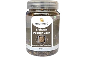 Anamaya Sichuan Peppercorns 50g | Szechuan Peppercorn |szechuan pepper corns | Grown in North East India | Packed in an aesthetic reusable jar |