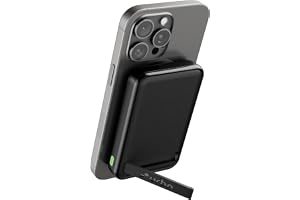 URBN Wireless Power Bank for iPhone, 10000mAh MagSafe Charging with Stand, 22.5W QC+PD Output, Strong Magnetic, for iPhone 12 & Above, Android & Other Qi Enabled Devices (Black)
