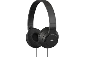 JVC hopfällbara lätta kraftfulla bas-over-ear-hörlurar – svarta