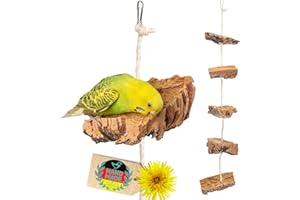 Vogelgaleria® Kork Knabberseil - das perfekte Wellensittich Spielzeug und Vogelzubehör zum Klettern und Nagen | Vogelspielzeug