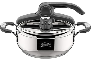Lagostina Briosa Lagoeasy'Up Poêle à Pression, 3,5 L, Métallisé 18/10