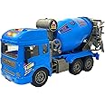 FunBlast Cement Mixer Truck Toy for Kids, Friction Power Construction Truck Toy for Kids, Big Size Pull Back Toy Trucks for 3+ Years Old Boys and Girls, Light and Sound Toys for Kids (Blue)