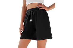 Jezonga Shorts Damen Sporthose Kurz Sport Shorts Jogginghose Sommer mit Taschen Sportshorts Hohe Taille Trainingshose Kurze Short High Waist Elastischer Bund zum Fitness Running Gym Basketball