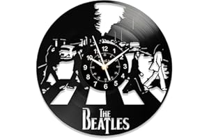 QIANGGE The Beatles Clock, Vinyl Record Clock, 12 Inch Music Clocks Rock Pop music Band Wall Art Room Decor Round Handmade Clock, Creative Gifts for The Beatles Fans, Music Wall Decor