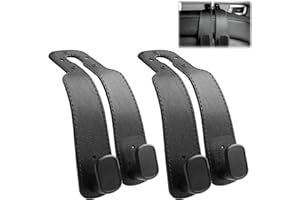 JRILUO Crochets pour Appuie Tete Voiture, 2 Pièces Double Crochets pour Siège de Voiture, Crochets de Rangement en Cuir, Rangement Siege Voiture Organisateur de Voiture Crochet Sac À Main pour Rangement