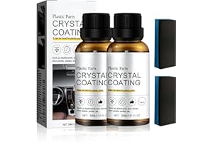 Generico Rinnova Plastiche Auto Nero, 2025 Nuovo Ceramica Trim Coat Kit, Protegge e Lucida Cruscotti e Superfici in Plastica, Protezione UV Asciugatura Rapida Antisbiadimento per Auto Moto (2 Pezzi)