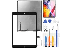 LADYSON Écran de rechange pour iPad 5 2017 9,7" A1822 A1823 (pas pour Air 1) Écran tactile LCD numériseur Matrix Kit de réparation avec bouton Home et outils gratuits et protecteur d'écran (Noir)