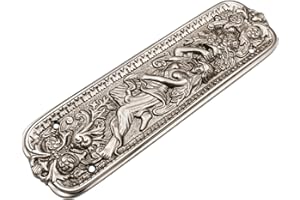 EUROART Brass Art Style/Various Designed Fingerplate, Push Plate in Polished Chrome/Satin Nickel (Urania – 260x76mm, Satin Nickel) Ideal for Both Classic and Contemporary interiors.
