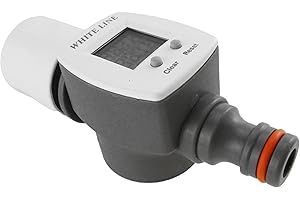 BRADAS Digital Water Meter with Click-Lock Fittings for Easy Connection,Measures up to 1000l