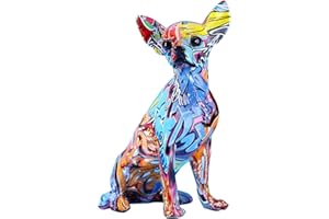 XIAOMAGG Semplice colore creativo Bulldog Chihuahua cane statua soggiorno ornamenti ingresso casa armadio vino decorazioni ufficio artigianato resina (Stile/A)