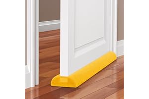 MEFENY Draught Excluder for Doors, 90cm Draught Stopper for Bottom of Doors, Adjustable Under Door Sweep with Double Side Draft Guard for Door Seal Weather Stripping to Prevent Cold air, Yellow