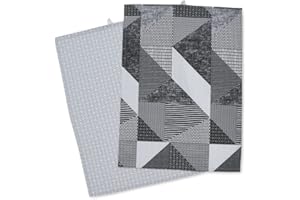 Catherine Lansfield Larsson Geo Two Pack Tea Towels Grey