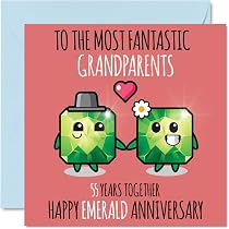 Silber-Gedenkmünze Zum 55. Hochzeitstag – Mit Diamant-Edelstein – Geschenk Für 55 Jahre Ehe (Emerald Wedding)