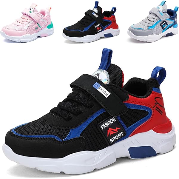 Cozozn Sneakers voor jongens en meisjes, kinderen, zaalschoenen, sportschoenen, fitnessschoenen, antislip, kids sneakers, maat 27-38, zwart beige, 33 EU