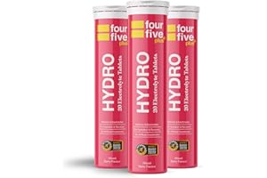 fourfive Hydration Tablets (Berry) Low Calorie Vitamin Electrolytes, Vegan, Magnesium & Calcium, Sports Hydration - 3x20 Effervescent Tablets
