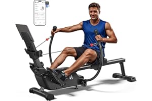 MERACH Rameur de Musculation pour Appartement, Système de Double Rame Amélioré avec Plusieurs Modes d'entraînement, Entraînement Complet du Corps avec MERACH-APP, 1000+ Parcours de Champions