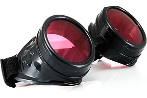 Morefaz Welding Cyber Goggles Steampunk Goth Cosplay Sunglasses 50s Round Glasses Vintage Hippy Party Fancy Dress MFAZ Ltd