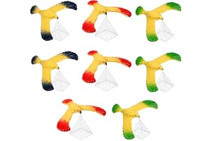 FuYelng 8 stycken balanserande fågel, balansörn med pyramidbas, gravitationsfåglar, fågelgravitationsbalans, fågelleksak som