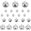 25 Pièces 3/4/5/6cm Boules Disco Décoratives à Accrocher, Mini Boules Disco Argentées Facettes, Boule Discos Argentées à Suspendre, Mini Boule a Facette, pour Fête, Noël, Décoration de Gâteau
