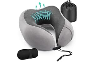 LAMONKE Memory Foam Soft Neck Pillow for Travel Comfortable Head Cushion Support Neck Pillow Accessories for Sleeping Rest, Airplane Car & Home Use