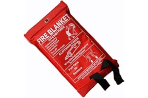 KING KARAN® 1m x 1m Soft Case Fire Blanket, Large, Quick Unfolding, with Loops - Fire Extinguisher Home - Fire Blanket for Kitchen, Office, Caravan