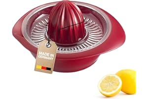Westmark Exprimidor de limón/cítricos con recipiente, Diámetro: 18,7 cm, Capacidad: 0,5 litros, Plástico, Limetta, Rojo, 3091227R