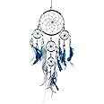 Pink Pineapple Piccolo Dream Catcher Bohemien Fatto a Mano: Acchiappasogni Etico da Appendere Arte da Parete con Piume Blu e 