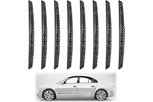 ANRBB 8 protectores de borde de puerta de coche, fibra de carbono negro, protección para el espejo retrovisor, fuerte adsorción